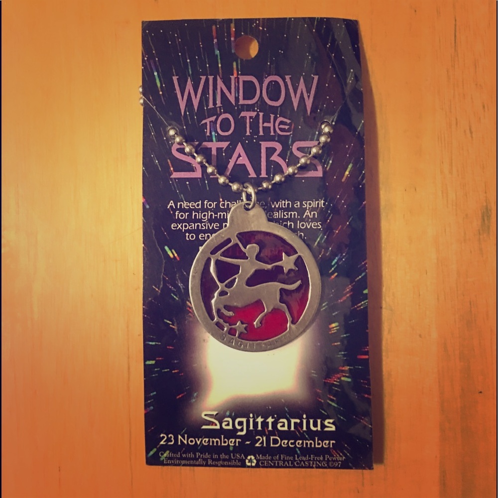 Astrology stained glass style pendant necklaces